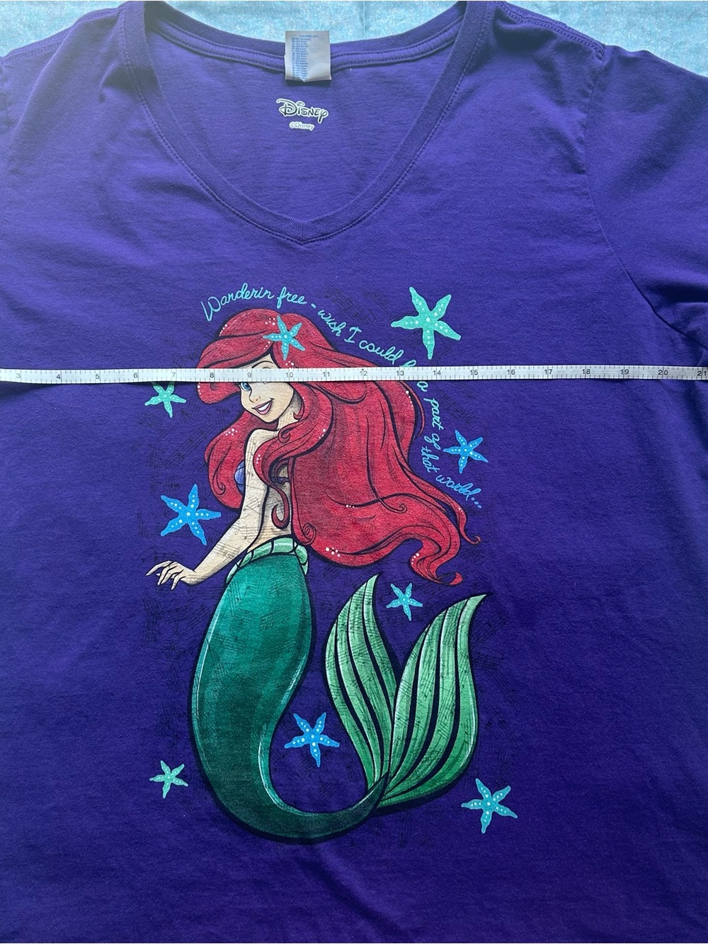 Disney Purple Little Mermaid Ariel Graphic V-Neck Tee - Picture 3 of 6